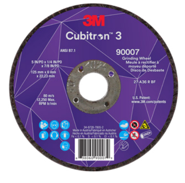 125mm x 7mm x 22mm 3M 98647 Cubitron 3 Grinding Wheel