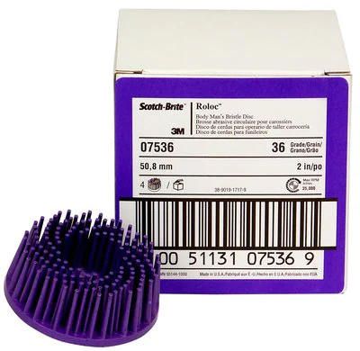 ea 50mm P36 - Purple 07536 3M Roloc Bodyman Bristle Disc