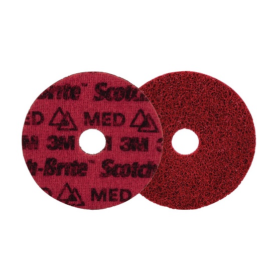 125mm x 22mm A MED Red Scotch-Brite Precision Surface Conditioning Disc