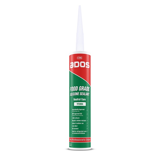 pack12 ADOS Titania Food Grade Silicone Sealant - 300gm