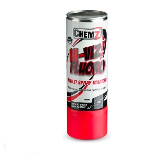 CHEMZ HI-VIZ  FLUORO RED 400ml UPSIDE DOWN