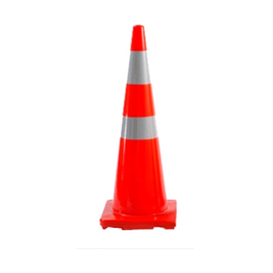 900mm ORANGE/HI VIS STRIPES-HIGHWAY CONE