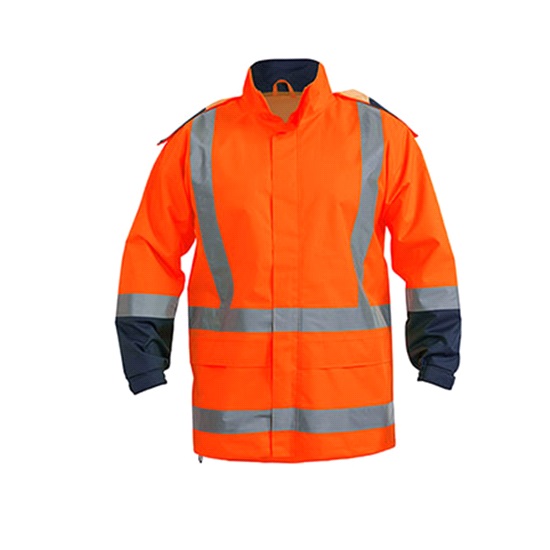 Mens Taped Hi-Vis Rain Shell Jacket - Orange