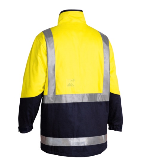 Bisley Taped Hi-Vis 3 in 1 Dill Jacket - Yellow/Navy