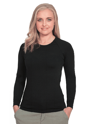 Merino Womens Long Sleeve Crew Neck Top 