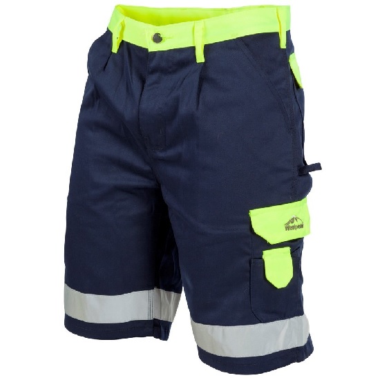 Westpeak Hi-Vis Heavy Duty Work Shorts - Yellow/Navy