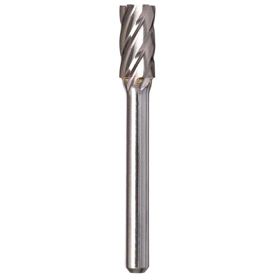 12.70mm(1/2”) x 25.40mm(1”) x 6mm Shank Cylindrical Square End Aluminium Cut Carbide Burr