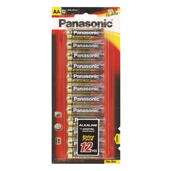 pkt12 “AA” ALKALINE BATTERIES-PANASONIC