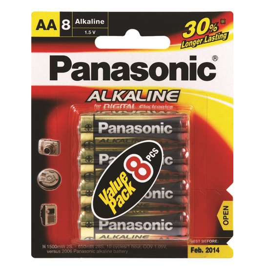 pkt8 “AA” ALKALINE BATTERIES-PANASONIC