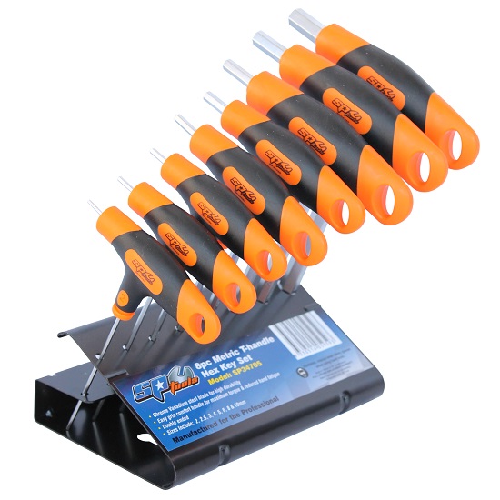 8pce T-Handle Hex Key Set - Metric - SP Tools