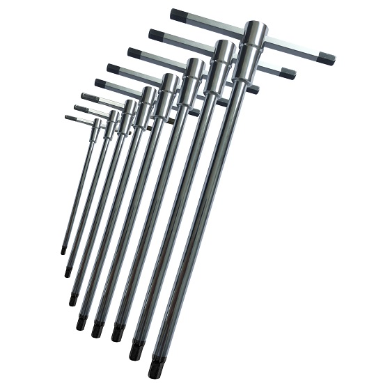 8pce Sliding T-Handle Hex Key Set - Metric - SP Tools