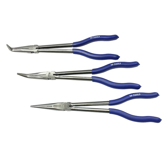 3pce 275mm 0 + 45 + 90Deg Long Handle Plier Set - SP Tools