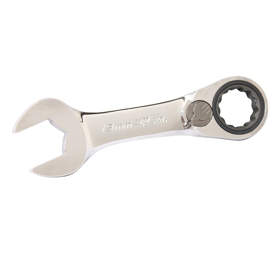 19mm Reversible Geardrive Stubby Ring and Open End Spanner - SP Tools