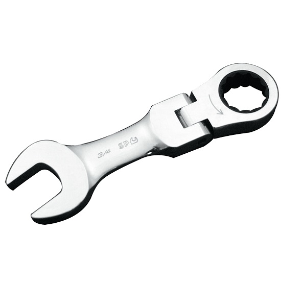 1/4” Stubby Flexhead Geardrive Ring and Open End Spanner - SP Tools