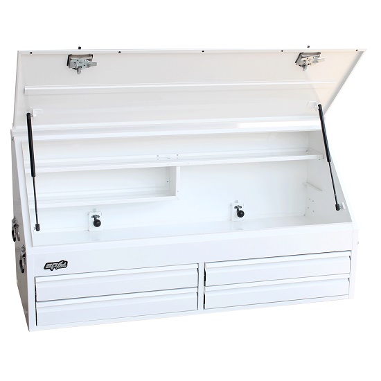 4 Draw Heavy Duty Truck Tool Box - White - SP Tools