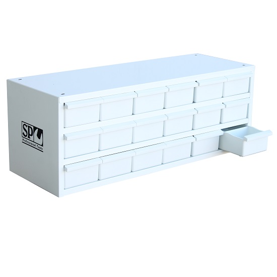 18 Draw 826 x 300 x 305mm Storage Box - SP Tools