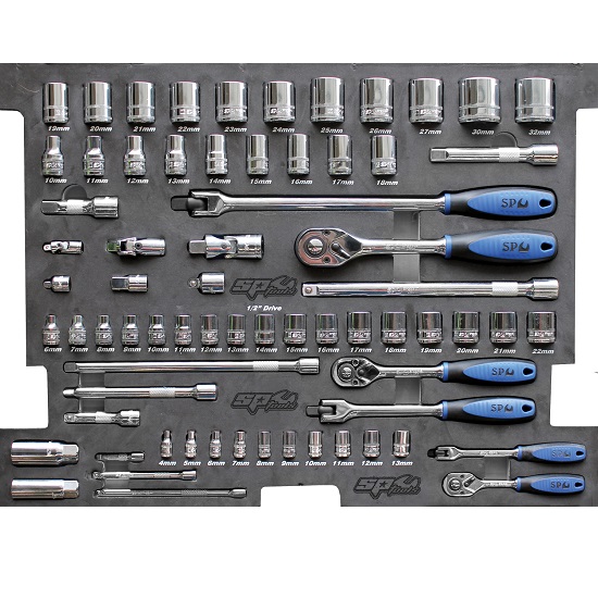 70pce Eva Sockets and Accessories Tool Kit Metric - SP Tools