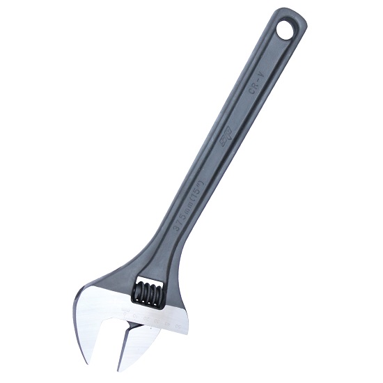 600mm Premium Adjustable Wrench Black - SP Tools