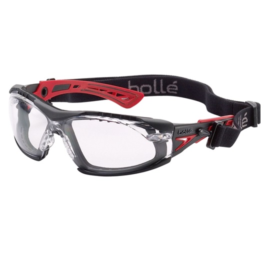 RUSH PLUS PLATINUM CLEAR LENS w GASKET/STRAP