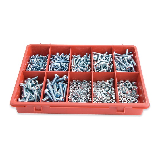 575pc Machine Screw and Hex Nut Assortment