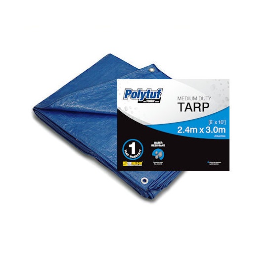 2.4m x 3.0m Blue Polytuf Medium Duty Tarp