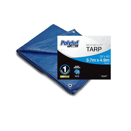 3.6m x 4.9m Blue Polytuf Medium Duty Tarp