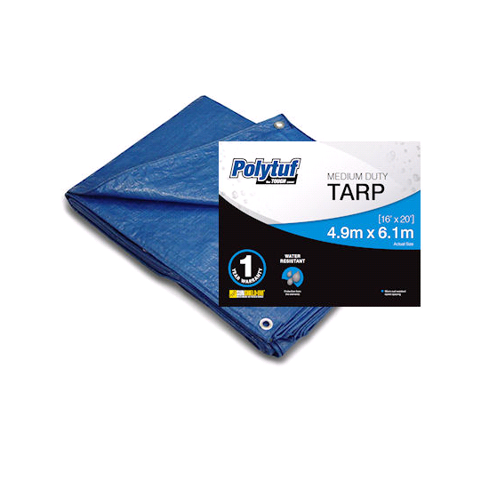 Tarp 4.9m x 6.1m Polytuf Medium Duty Blue