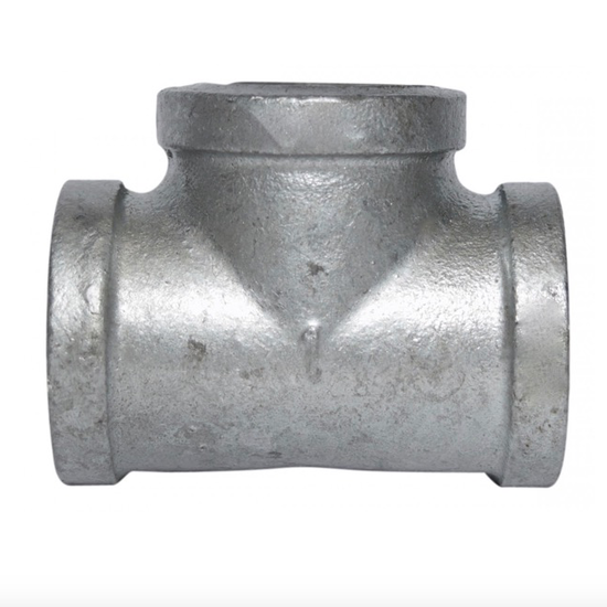 65NB BSPT Thread Malleable Tee HD Galvanised