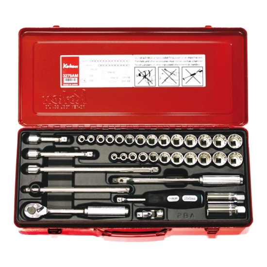 35pce 3/8” 12PT M/AF SOCKET SET