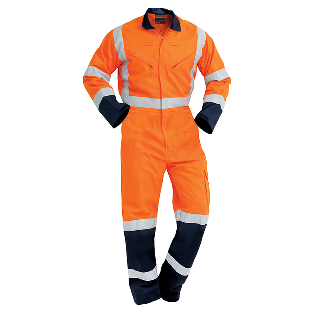 433022ON- Overall Workzone TTMC Cotton Zip Orange/Navy #112R (Size 12)