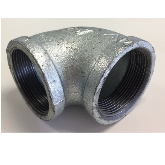 50NB BSPT Female/Female 90 Degree Malleable Elbow HD Galvanised