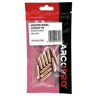 ARCOPRO BINZEL CONTACT TIP 0.6MM X 6MM MB15 10PK