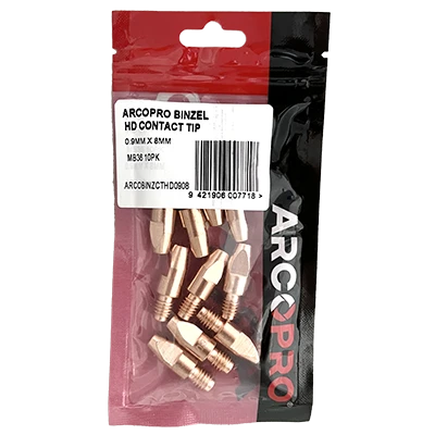 ARCOPRO BINZEL HD CONTACT TIP 0.9MM X 8MM MB36 10PK