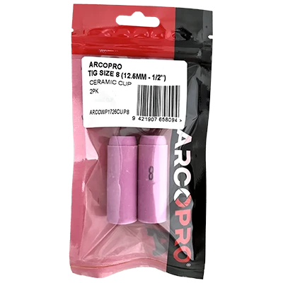 ARCOPRO TIG SIZE 8 12.5MM - 1/2 CERAMIC CUP 2PK