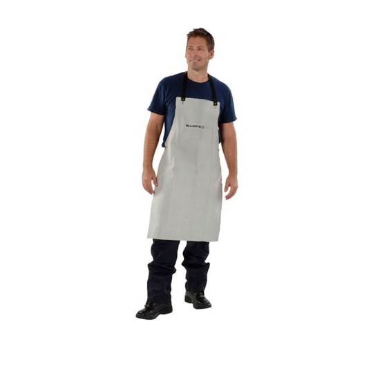 900x550mm CHROME LEATHER BIB-STYLE APRON